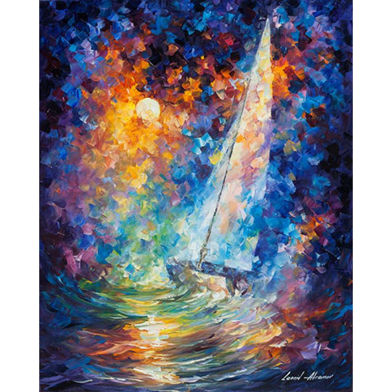 Gallery value USD10100 STORMY SUNSET - PALETTE KNIFE Oil Painting On Canvas By Leonid Afremov