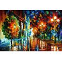 Gallery value USD10100 STREET OF HOPE - PALETTE KNIFE Oil Painting On Canvas By Leonid Afremov