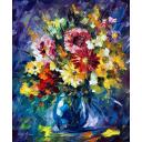 Gallery value USD14900 MORNING FLOWERS - PALETTE KNIFE Oil Painting On Canvas By Leonid Afremov