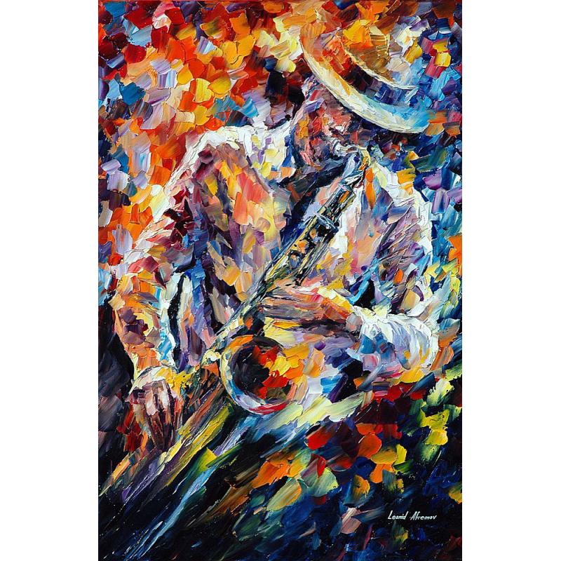 Gallery value USD8000 IN THE MOOD - PALETTE KNIFE Oil Painting On Canvas By Leonid Afremov