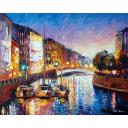 Gallery value USD9100 CHARMING RIVER - PALETTE KNIFE Oil Painting On Canvas By Leonid Afremov