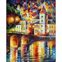 Gallery value USD19800 SPANISH TOWN - PALETTE KNIFE Oil Painting On Canvas By Leonid Afremov