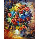 Gallery value USD18600 BOUQUET FOR MY BELOVED - PALETTE KNIFE Oil Painting On Canvas By Leonid Afremov