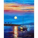 Gallery value USD16300 DESERTED BEACH - PALETTE KNIFE Oil Painting On Canvas By Leonid Afremov