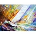 Gallery value USD12700 REGATTA - PALETTE KNIFE Oil Painting On Canvas By Leonid Afremov