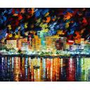 Gallery value USD10100 SPAIN - SAN ANTONIO - PALETTE KNIFE Oil Painting On Canvas By Leonid Afremov