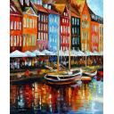 Gallery value USD17900 COPENHAGEN - DENMARK - PALETTE KNIFE Oil Painting On Canvas By Leonid Afremov