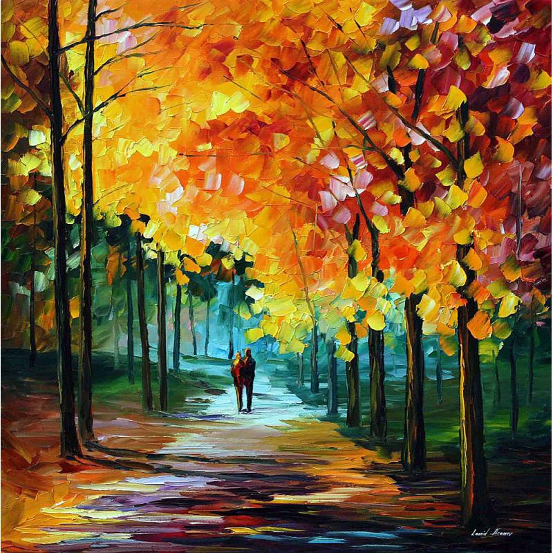 Gallery value USD15700 AUTUMN COLORS - PALETTE KNIFE Oil Painting On Canvas By Leonid Afremov