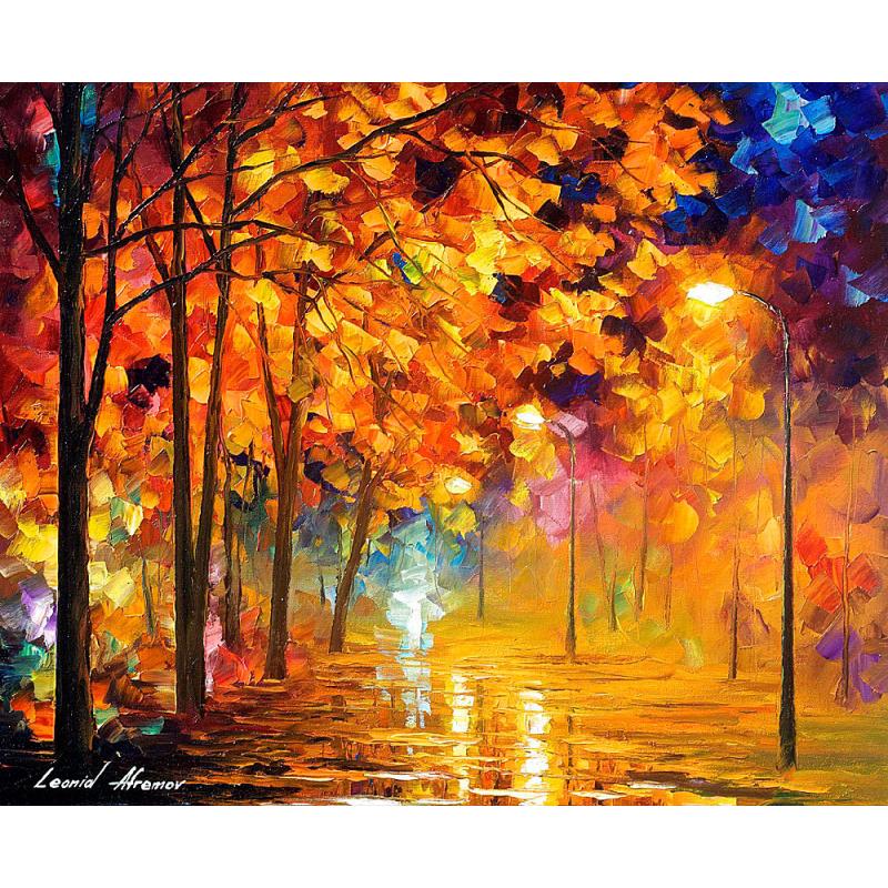 Gallery value USD19600 AUTUMN IN THE PARK - PALETTE KNIFE Oil Painting On Canvas By Leonid Afremov