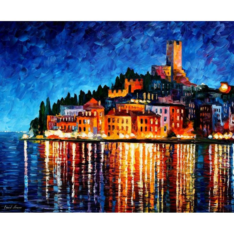 Gallery value USD14400 ITALY - VERONA - PALETTE KNIFE Oil Painting On Canvas By Leonid Afremov