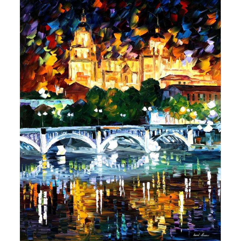 SPAIN SALAMANCA oil painting by Leonid Afremov Retail value $9700