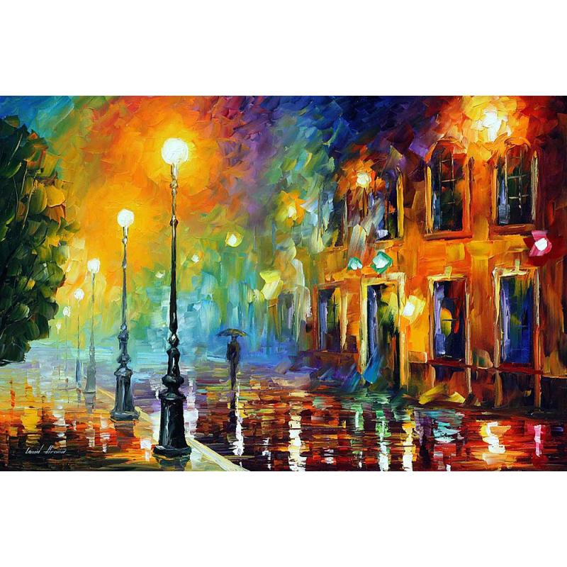 MISTY CITY oil painting by Leonid Afremov Retail value $9700