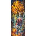 Gallery value USD8300 RED VASE - PALETTE KNIFE Oil Painting On Canvas By Leonid Afremov