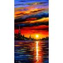 Gallery value USD18300 MORNING SKY - PALETTE KNIFE Oil Painting On Canvas By Leonid Afremov