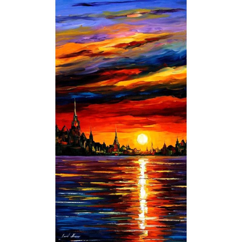 Gallery value USD18300 MORNING SKY - PALETTE KNIFE Oil Painting On Canvas By Leonid Afremov