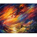 Gallery value USD13700 STORM THAT NEVER ENDS - PALETTE KNIFE Oil Painting On Canvas By Leonid Afremov