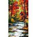 Gallery value USD13400 SWIRLING STREAM - PALETTE KNIFE Oil Painting On Canvas By Leonid Afremov