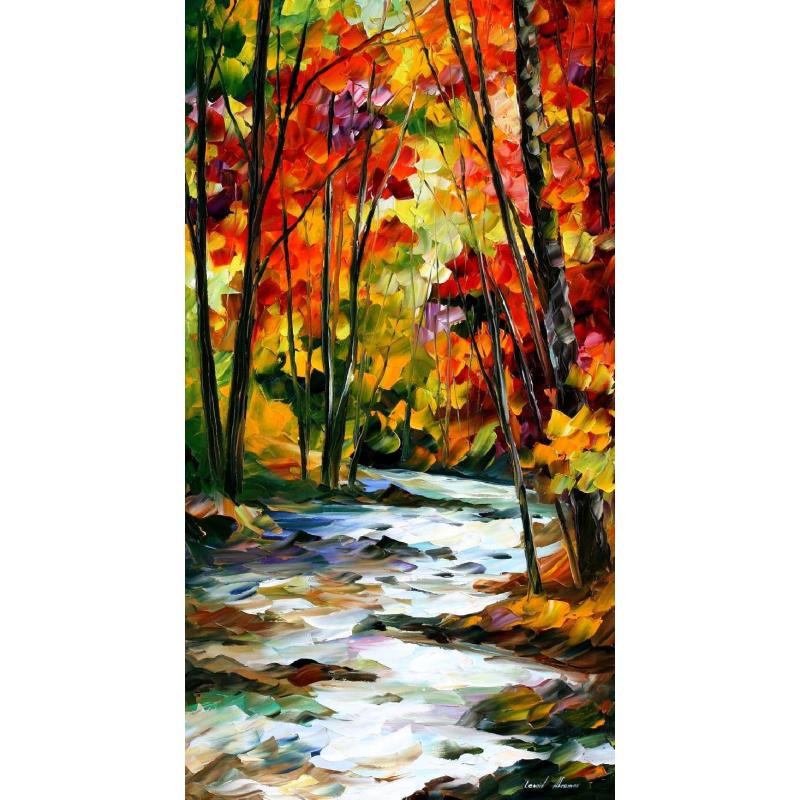 Gallery value USD13400 SWIRLING STREAM - PALETTE KNIFE Oil Painting On Canvas By Leonid Afremov