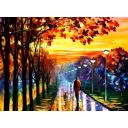 Gallery value USD9500 EVENING STROLL - PALETTE KNIFE Oil Painting On Canvas By Leonid Afremov