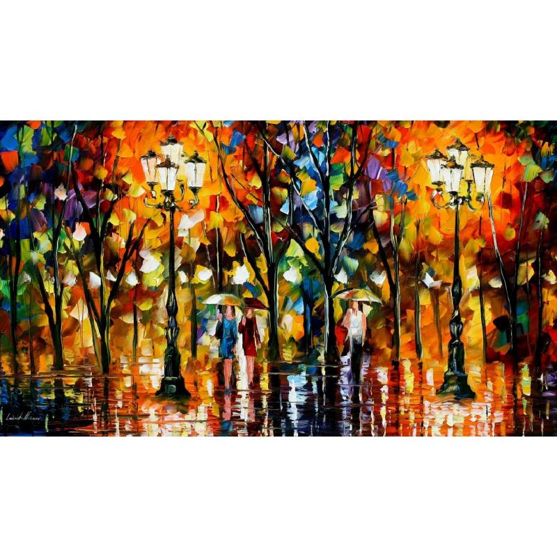 Gallery value USD13900 THE BLUE DRESS - PALETTE KNIFE Oil Painting On Canvas By Leonid Afremov