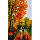 Gallery value USD13000 HORSEBACK STROLL - PALETTE KNIFE Oil Painting On Canvas By Leonid Afremov