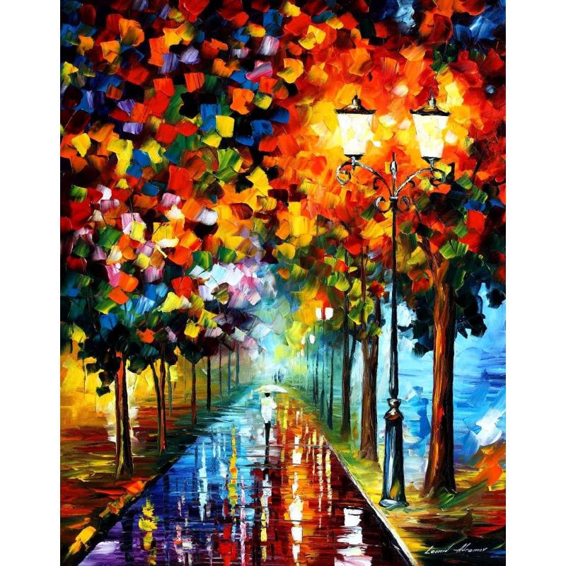 Gallery value USD13800 BURST OF COLORS - PALETTE KNIFE Oil Painting On Canvas By Leonid Afremov