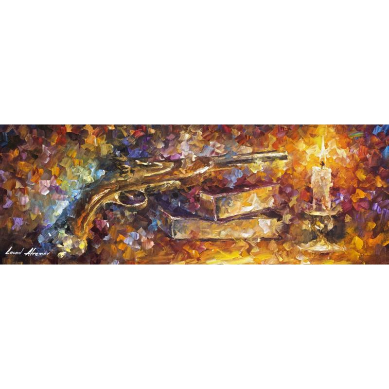 Gallery value USD15900 GUN OF WISDOM - PALETTE KNIFE Oil Painting On Canvas By Leonid Afremov