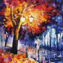 Gallery value USD13900 FIRE-TREE - PALETTE KNIFE Oil Painting On Canvas By Leonid Afremov