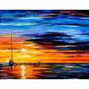 Gallery value USD17100 FAR AND AWAY IN THE SEA - PALETTE KNIFE Oil Painting On Canvas By Leonid Afremov