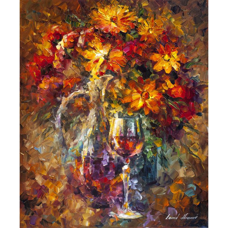 Gallery value USD14000 WINE FEELINGS - PALETTE KNIFE Oil Painting On Canvas By Leonid Afremov