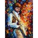 Gallery value USD11100 JIMI HENDRIX 2 - PALETTE KNIFE Oil Painting On Canvas By Leonid Afremov