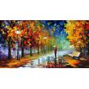 Gallery value USD10700 FALL MARATHON - PALETTE KNIFE Oil Painting On Canvas By Leonid Afremov