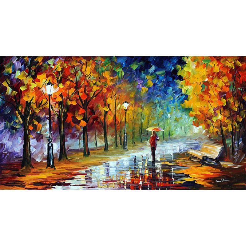 Gallery value USD10700 FALL MARATHON - PALETTE KNIFE Oil Painting On Canvas By Leonid Afremov