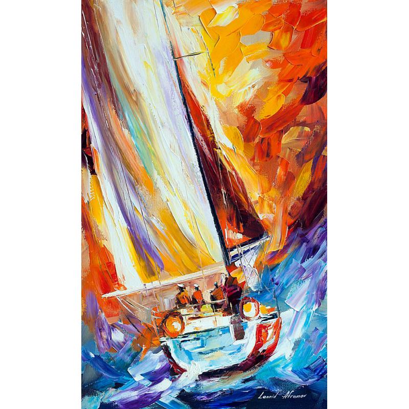 Gallery value USD14200 FIGHT WITH THE WIND - PALETTE KNIFE Oil Painting On Canvas By Leonid Afremov