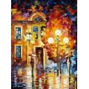 Gallery value USD15500 BELATED MEETING - PALETTE KNIFE Oil Painting On Canvas By Leonid Afremov