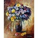 Gallery value USD18500 SUMMER FLOWERS - PALETTE KNIFE Oil Painting On Canvas By Leonid Afremov