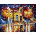 Gallery value USD10800 NIGHT SILENCE - PALETTE KNIFE Oil Painting On Canvas By Leonid Afremov