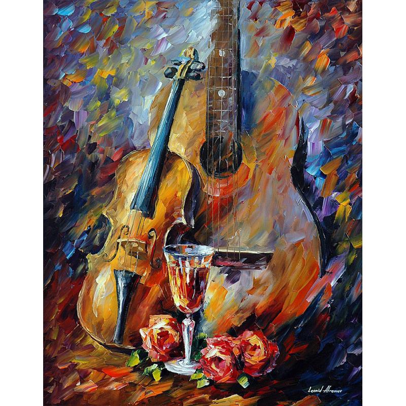 Gallery value USD7300 ROMANTIC MOOD - PALETTE KNIFE Oil Painting On Canvas By Leonid Afremov