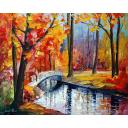 Gallery value USD17100 AUTUMN STREAM - PALETTE KNIFE Oil Painting On Canvas By Leonid Afremov