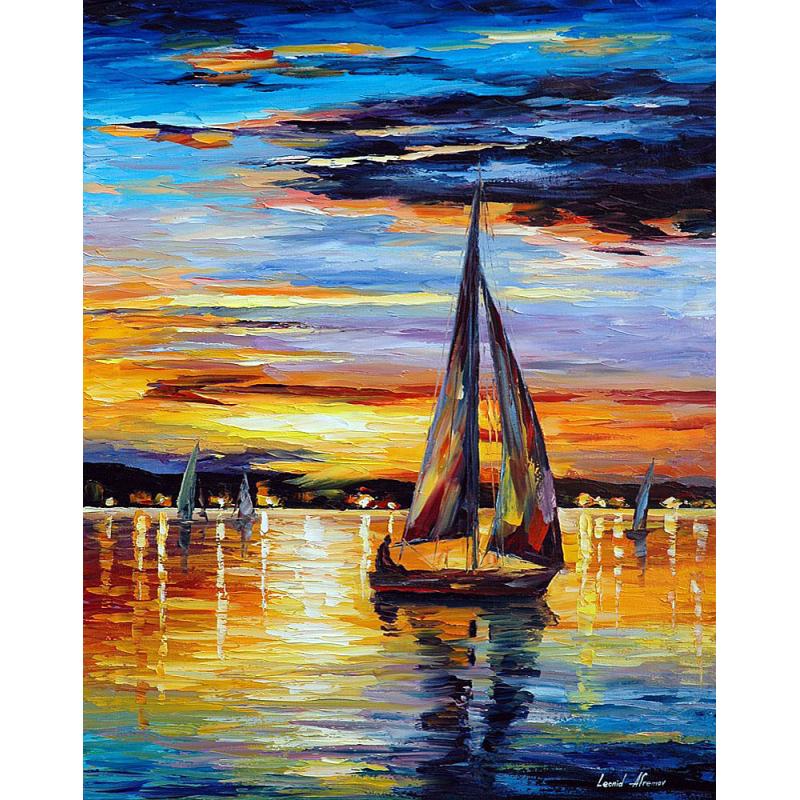 Gallery value USD17000 INSIDE SEA'S CRADLE - PALETTE KNIFE Oil Painting On Canvas By Leonid Afremov