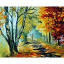 Gallery value USD15300 TWO BIRCHES - PALETTE KNIFE Oil Painting On Canvas By Leonid Afremov