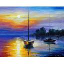 Gallery value USD17200 FLORIDA SUNSET - PALETTE KNIFE Oil Painting On Canvas By Leonid Afremov