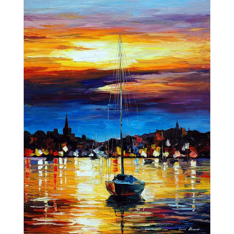 Gallery value USD15500 SKY OF SPAIN - PALETTE KNIFE Oil Painting On Canvas By Leonid Afremov