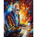 Gallery value USD11900 RAY CHARLES 1 - PALETTE KNIFE Oil Painting On Canvas By Leonid Afremov