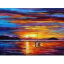 Gallery value USD13900 SKY REFLECTIONS - PALETTE KNIFE Oil Painting On Canvas By Leonid Afremov