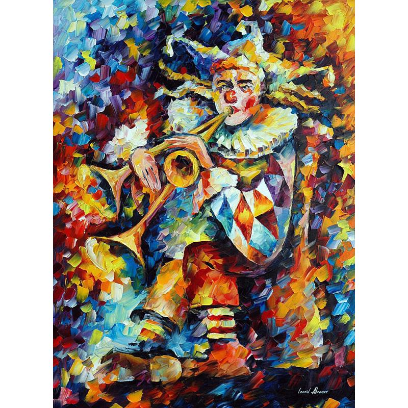 Gallery value USD11600 JESTER - PALETTE KNIFE Oil Painting On Canvas By Leonid Afremov