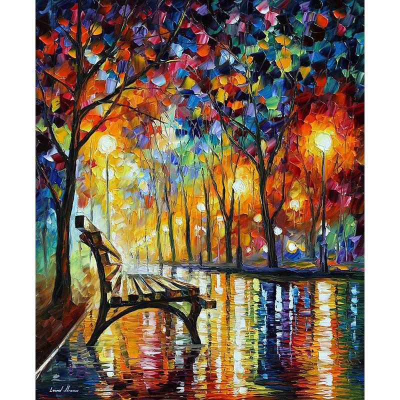 Gallery value USD13800 THE LONELINESS OF AUTUMN - PALETTE KNIFE Oil Painting On Canvas By Leonid Afremov