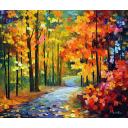 Gallery value USD13300 RED FALL - PALETTE KNIFE Oil Painting On Canvas By Leonid Afremov