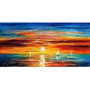 Gallery value USD8700 MAGICAL SUNSET - PALETTE KNIFE Oil Painting On Canvas By Leonid Afremov