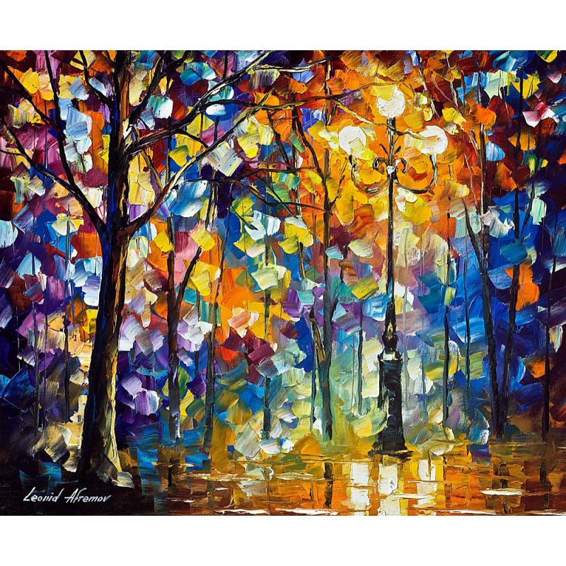 Gallery value USD12000 THE LIGHT OF MAGIC - PALETTE KNIFE Oil Painting On Canvas By Leonid Afremov